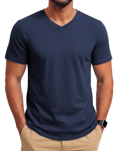 COOFANDY Mens T-Shirts Short Sleeve Classic V Neck Soft Lightweight Tee
