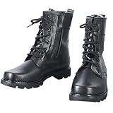 botas militares adidas Material interno: Forro mixto Cuero Negro Botas Militares para Hombres, Puntera de Acero Impermeables Ultraligero Botas de Caza Invierno Transpirables Senderismo Botas Black-42