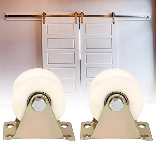 Eastbuy Sliding Door Wheel - 2Pcs 50mm Diameter U-Shaped Steel Sliding Gate Roller Wheel Wheel Track for Sliding Door