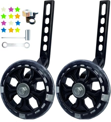 DDJKCZ Training Wheels Flash Mute Big Wheel (Dark Black)