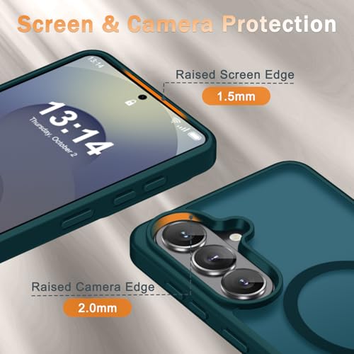 Image of for Samsung Galaxy S26+ Plus Case, Matte Magnetic Phone Cover, Blue | Fit for MagSafe, Screen Protector included, Shockproof Military Grade Protection, Translucent Frosted Back