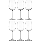 Fabricado en Alemania Bohemia Cristal Clara-Copa de Vino (21 cm, Capacidad de 320 mililitros), 6 Unidad (Paquete de 1), 6