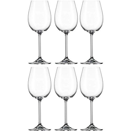 Bohemia Cristal Clara-Copa de Vino (21 cm, Capacidad de 320 mililitros), 6 Unidad (Paquete de 1), 6