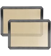 Luckyiren Silicone Baking Mat, Set of 2 Baking Pads Cookit Sheet, Non-Stick Oven-Bake Cover Runne...