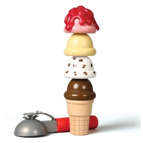 Miniatura 4 de MELISSA & DOUG - Puesto de Helados Madera 28 Piezas: Heladería con 8 Bolas de Helado, Conos y Más - Juguetes Niños 3 Años, Regalo Niño 3 Años, Accesorios Cocinita Infantil