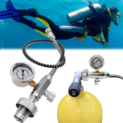 Mocoli - Mocoli Adaptateur pour Bouteille de plongée Connecteur Gonflable avec Tuyau de 50 cm pour plongée Raccord DIN 400 Bar pour Recharge d'air PCP