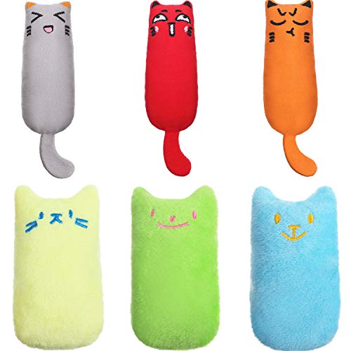 Gejoy 6 Pièces Jouets de Poisson Catnip pour Chat Jouant à Mâcher Dents Nettoyage Poisson Type Herbe à Chat Jouets Jouets Créatifs à Mâcher de Dessin Animé d'herbe à Chat (Style 2)