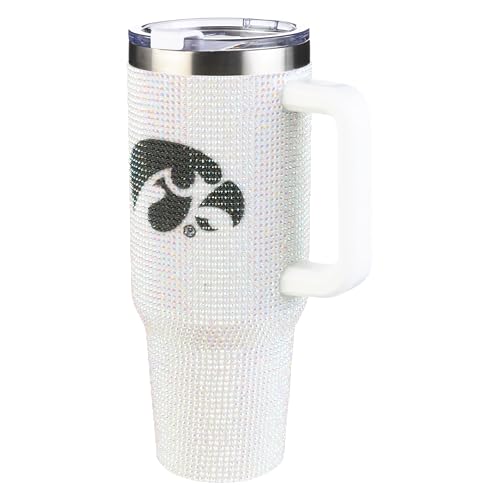 Image of The Memory Company Officially Licensed 40oz White Bling Game Day Tumbler, University of Iowa
