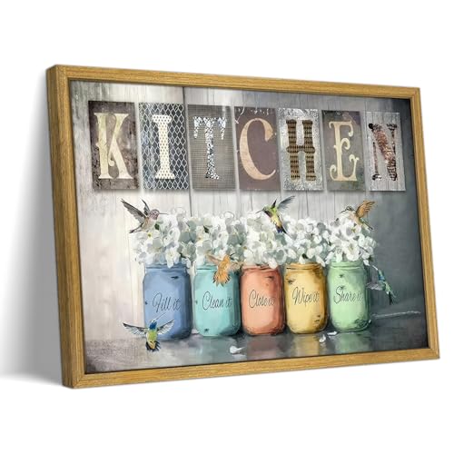 Vintage Kitchen Wall Art, Modern Farmhouse Wall Decor, Canvas Print
