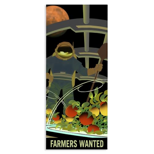 Farmers Wanted Moon Astronaut, 10 x 24 Inch Canvas Wall Art