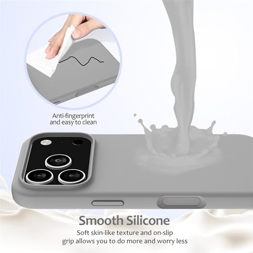 Image of ArmourPro Silicone Back Case for iPhone 17 Pro Max, Soft-Touch Case | Light Gray