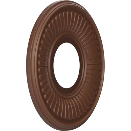 Image of Ekena Millwork CMP10BEDRU Berkshire Thermoformed PVC Ceiling Medallion (Fits Canopies up to 4 1 /2 inch), 10 inchOD x 3 1 /2 inchID x 3 /4 inchP, Universal Aged Metallic Rust