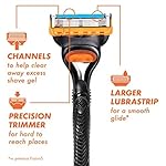 Gillette Fusion5 Razor Refills for Men, 5 Bladed Razor, with Precision Trimmer and Lubrastrip for a Close Shave, 12 Razor Blade Refills - Image 2