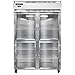 Continental Refrigerator 2F-LT-SA-GD-HD Two Section Reach in Low Temp Glass Door Freezer, Stainless Exterior & Half-Height Doors