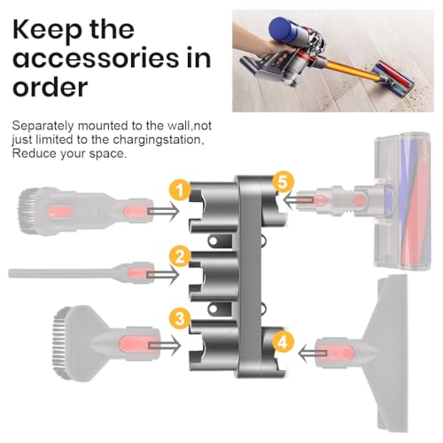 Image of HASTHIP ABS Accessory Holder Without Drilling for Dyson V6 V7 V8 V10 V11
