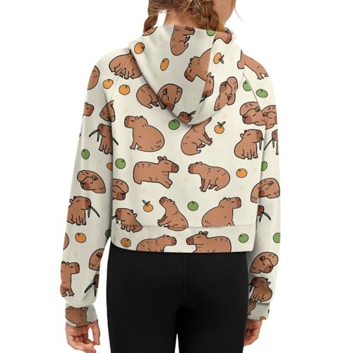 Girls Half Zip Hoodies 3D Graphic Zipper Pullover Crop Top Teens Oversized Sweatshirts Athletic Coat Fall Clothing2