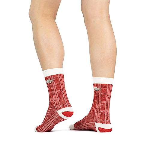 Fox River Men's Monkey Plaid Ultra-Lightweight Crew Socks, Red, Large