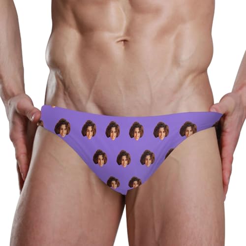 Custom Face Light Sea Green Swim Briefs for Men Swimsuit Bikini Swimwear S4