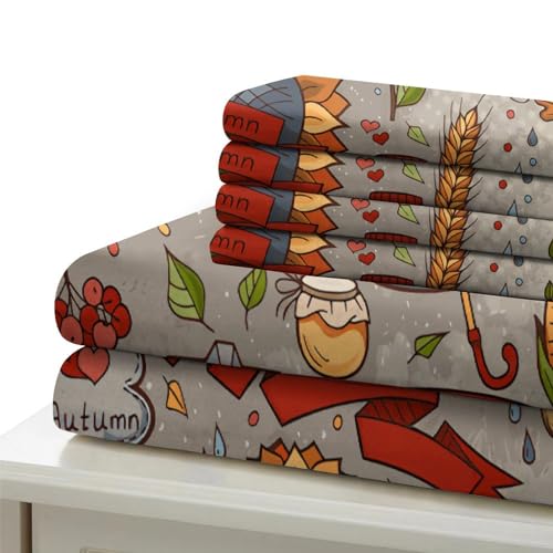 Parure de lit citrouille et champignons housse de couette 200x200 microfibre 3D