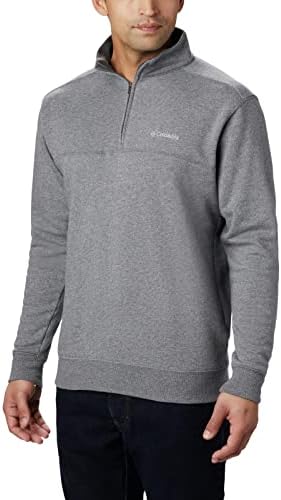 Columbia Men's Hart Mountain II Half Zip Jacket, Charcoal Heather, Small