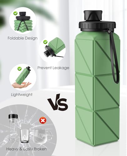 Collapsible-Water-Bottles-BPA-Free-Leak-Proof-Silicone-Foldable-Water-Bottle-Cup-206oz-Durable-Lightweight-Bottle-for-Gym-Travel-Camping-Hiking-Running-SportGreen