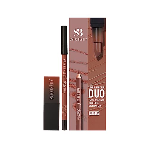 Image of Swiss Beauty Line & Fine Lip Duo with Lip Liner & HD Matte Lipstick |Matte Finish |Long-Lasting | Non-Drying | 3.2gm