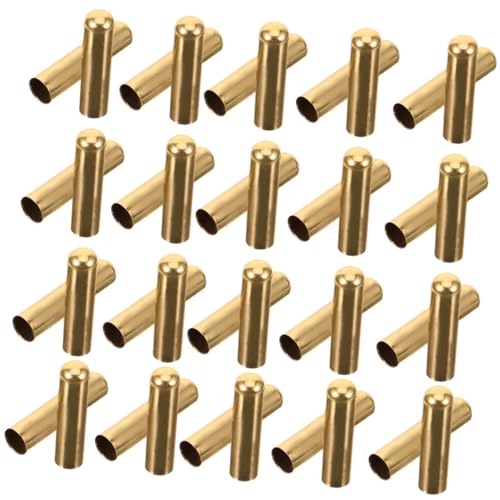 VILLCASE 50pcs Metal Shoelace Tips Shoelace Head Cylindrical Ends Replacement Aglets for Shoes Easy to Use Practical