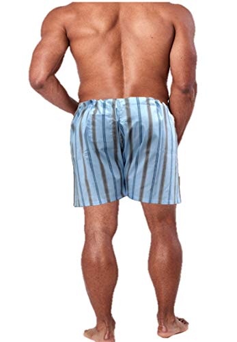 Image of Men's Lattha Traditional Pure Cotton Underwear aka Patta wala Janghiya, Dhari wala / Striped Undergarment, Khadi Latthe Ka Jangia, Nicker,Chaddi; Nade wala kachha with wide Miyani /Asan & Back Pocket & Drawstring /Nada