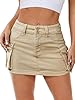 Mancreda Women Denim Cargo Skirt Mini Low Waist Bu... #1