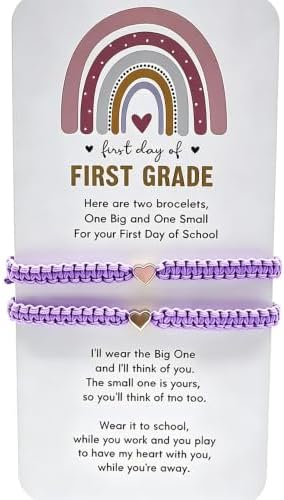 WillowHearts Mommy and Me Matching Bracelets, Back to School Heart Braid Bracelet Set (Choose color) — view 5