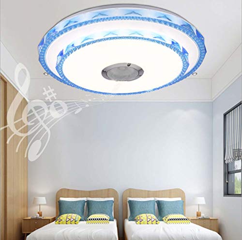 Preisvergleich Produktbild LED Musik-Deckenleuchte, mit Bluetooth-Lautsprecher Dimmbare APP Steuerung Erröten-Einfassung Deckenleuchte, mit RGB Farbwechsel für Wohnzimmer Schlafzimmer Smart-Deckenleuchte