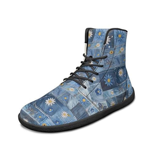 Personalized Print Sneakers for Men Women PU Leather High Top Barefoot Shoes3
