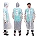 KRATARC Outdoor Raincoat Waterproof Rain Poncho (2 Pack) Men Women Travel Camping Hiking (Black+White- 2pcs)