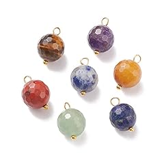 50pcs-Stone Round Charms-14.5x9.5~10.5mm