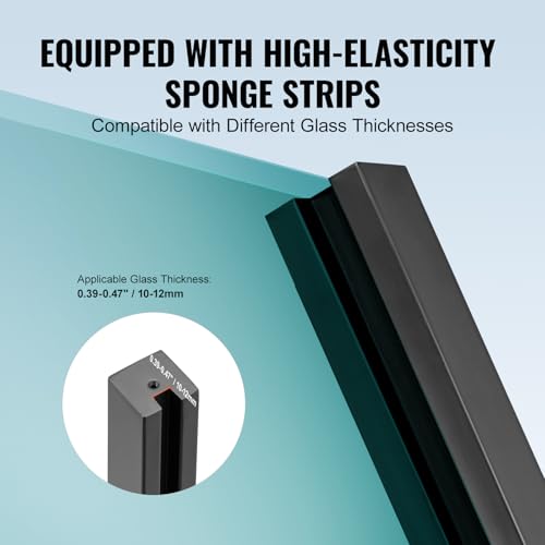 VEVOR Glass Clamp, 35.83" Height Glass Railing Bracket for 0.39 "-0.47" Thickness Tempered Glass, 304 Stainless Steel Glass Mounting Clamp, Glass Shelf Bracket for Balcony, Garden, Deck, Stair, Black by VEVOR - Image 4