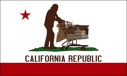 California Homeless Flag Sticker (Newsom Failure no Help Streets Problem)