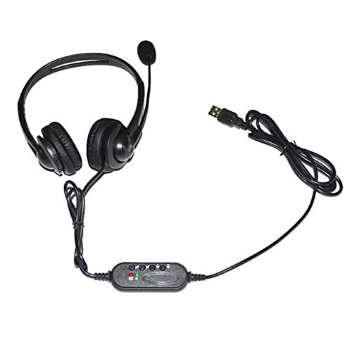 Tharv USB Earphone,Computer PC Headset Headphone with Microphone Noise Headphones Black