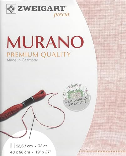 Image of Wizardi Murano Vintage 32 Count Vintage Pink Marble 3984 /4269. Needlework Canvas, Cross-Stitch Fabric, Embroidery Cloth, Needlepoint Canvas. 52% Cotton and 48% Viscose. Precut Zweigart
