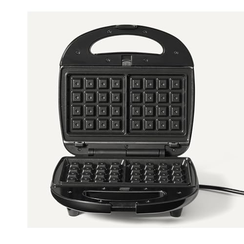 Amazon Basics - Sandwichera 3 en 1 (sandwichera, sandwichera parrilla y gofrera) con placas extraíbles, 700 W, Negro - imagen 3