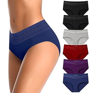 K-CHEONY Womens Underwear Cotton Panties Soft Lace Bikini Comfy Briefs Underpants Ladies Hipster for Women