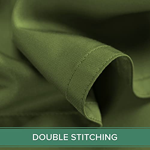 Image of Pure Bamboo Split King Sheets, Genuine 100% Organic Viscose Derived from Bamboo Bed Sheet Set, Soft & Cooling, Double Stitching, 2 Fitted Sheets (Split King, Pesto)