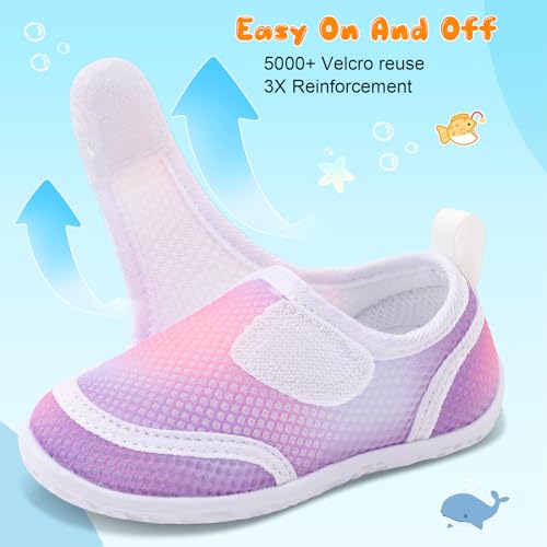 Image of FEETCITY Toddler Water Shoes Boys Girls Swim Shoes Quick Dry Kids Aqua Socks Barefoot for Beach Swimming Pool