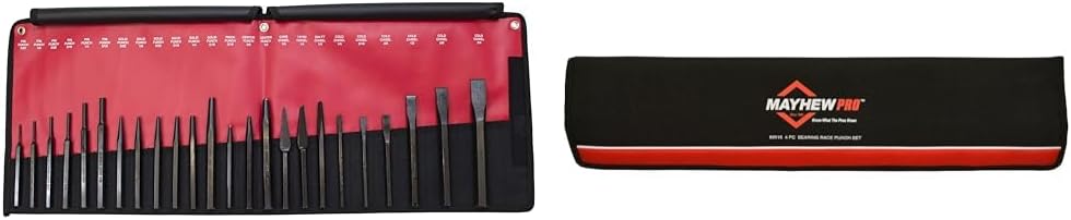 Mayhew Pro 61050 Punch and Chisel Kit, 24-Piece & Mayhew Pro 62015 Bearing Race Punch Set, 4-Piece