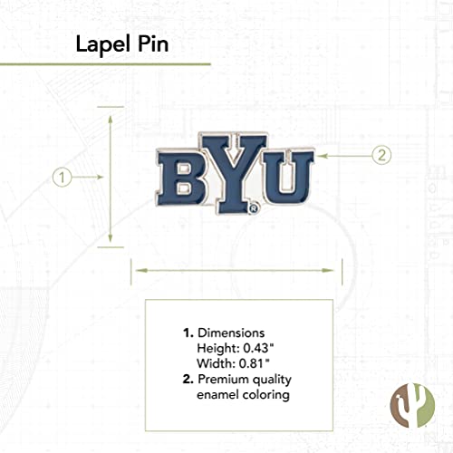 Image of Desert Cactus Brigham Young University Lapel Pin BYU Cougars Made of Metal for Formal Wear, Bag and Hat Jewelry, and Tie Tack