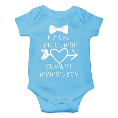 Image of Future Ladies Man Current Mama's Boy Bodysuit Funny Infant Outfit Comfy Baby Boy Clothes