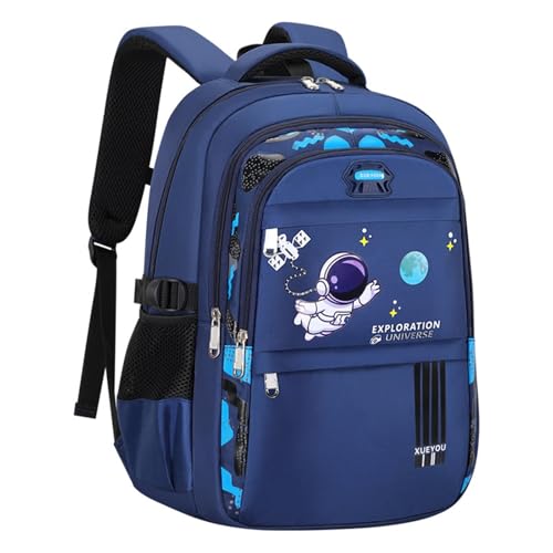 SRTUMEY Zaino per la scuola per ragazzi, borse per la scuola elementare per bambini con stampa astronauta borse leggere...