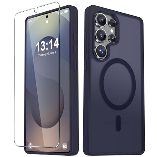 Image of for Samsung Galaxy S25 Ultra Case, Matte Magnetic Phone Cover, Deep Purple | Fit for MagSafe, Screen Protector included, Shockproof Military Grade Protection, Translucent Frosted Back