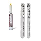 Beauty Secrets Drip & Clog Proof Nail Glue Bundled with Zebra Cushion Nail File Medium Coarse 180/100 Grit (2 Pack) by Beauty Secrets