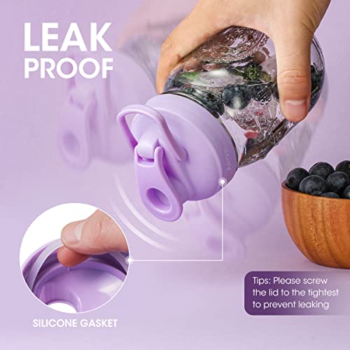 Aieve Mason Jar Lids, 4 Pack Reusable Regular Mouth Canning Lids With Flip Top Lid Leak-Proof Seal For Regular Mouth Mason Jars Canning Jars To Pouring Milk Coffee Lemonade (Jars Not Included) #TOP2