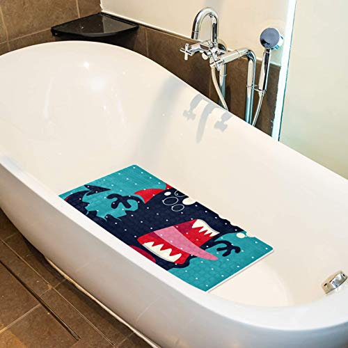 Alfombrilla antibacteriana de bañera azul para evitar resbalones 6
